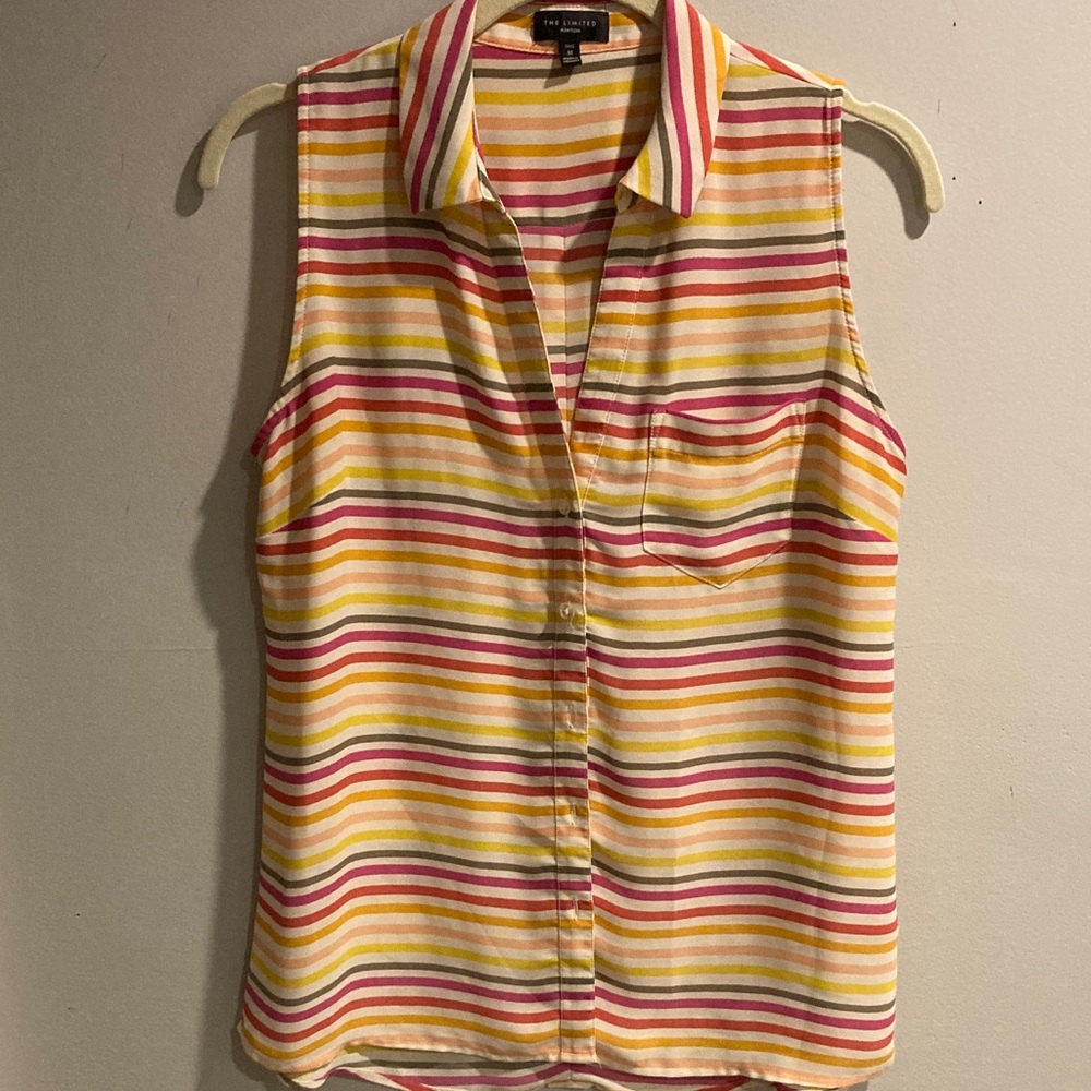 The Limited Multicolor Striped Sleeveless Blouse